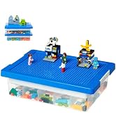 MACOPRO Toys Storage Organizer Box for Lego, Toy Box with Building Plate Lid and Removable Tray, ...