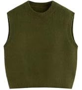 CIDER Oversized Sweater Vest Women Sleeveless Round Neck Wool Knit Tops | Loose Fit, Light Weight...