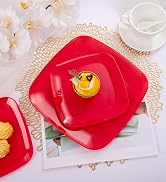 red square plastic plates