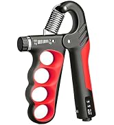 Hautrely Hand Gripper Strengthener, 11-220LBs Adjustable Resistance Grip Strength Trainer with Co...