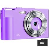 Digital Camera, FHD 4K Digital Point and Shoot Camera with 16X Zoom Anti Shake, 48MP Compact Smal...