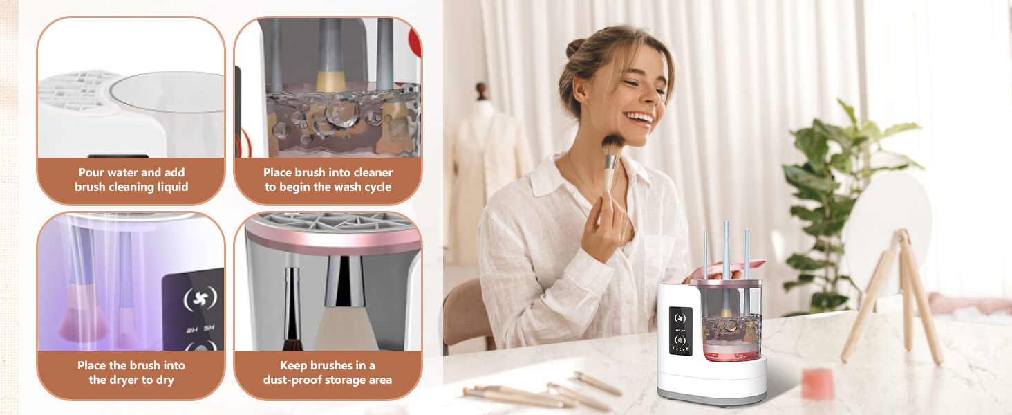 Electric Makeup Brush Cleaner Machine Quick Drying