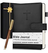 Leather Christian Bible Journal for Men, Prayer Journal for Scripture Study &amp; Daily Devotional, U...
