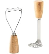 Mini Potato Masher Mashed Potatoes Masher Ricer Stainless Steel Metal Potato Masher with ergonomi...