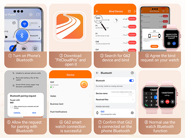Android Smart Watches for Women Connection Steps