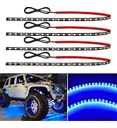Miisiya 12V Led Light Strip Connectable 24Inch Blue Led Strip Lights for Car Underglow Kit Golf C...