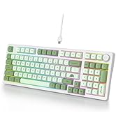 Ussixchare 98 Keys Gasket Gaming Keyboard Wired Creamy Keyboard Custom Mechanical Keyboard with H...