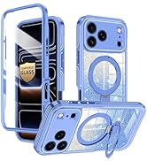 v-Golvin for iPhone 17 Pro Max Case,[Magnetic Stand][Fit for MagSafe][Glitter Card][Built-in 9H+ ...
