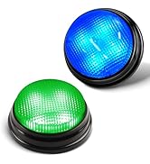 BEAN LIEVE 2-Pack Game Buzzers - Super Bright 4-LEDs, Unique Sounds, Compact Portable &amp; Lock Swit...