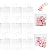 MAQIHAN Clear Gift Bags with Handles - 10 PCS Reusable Party Favor Bags Gift Wrap Bag Plastic Gif...