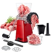 LHS Manual Meat Grinder with Stainless Steel Blades Heavy Duty Powerful Suction Base for Home Use...