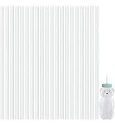 20 Pcs Honey Bear Straw Cup Replacement Straws, 8 Inch Long Silicone Straws, Reusable Clear Straw...