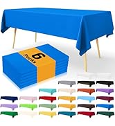 Smiry Disposable Table Cloth - 6 Pack, 54 x 108 Inch Table Cloths for Parties, Decorative Tablecl...