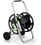 Garden Hose Reel Portable Hose Cart Hold 130 of 5/8 IN FT Hose, Metal Water Hose Holder with Whee...