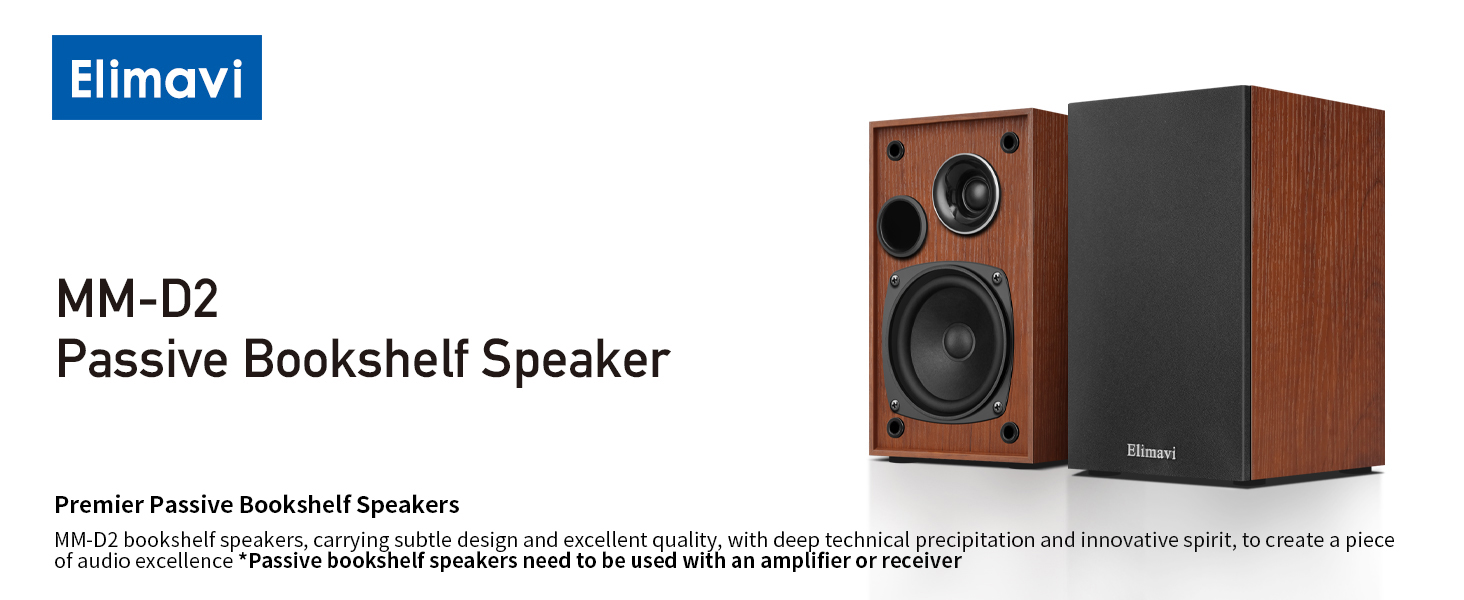 One pair of passive bookshelf speakers