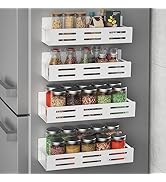 MFTEK Magnetic Spice Rack for Refrigerator, 4 Pack Spice Rack Organizer Strong Magnetic Shelf Sea...