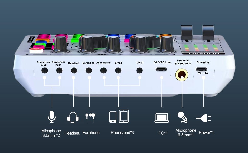 usb audio mixer xlr pc professional