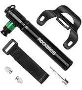 ROCKBROS Mini Bike Pump 110PSI CO2 Inflator Presta and Schrader Valve Compatible Bicycle Tire Pum...