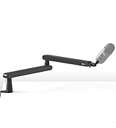 IXTECH Mic Arm Desk Mount, Low Profile Boom Arm, Adjustable Microphone Arm with Detachable Rise C...