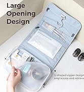 pack all Hanging Travel Toiletry Bag, Foldable Cosmetic Bag with Multiple Compartments, Water-Res...