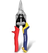 WORKPRO 8 Inch Aviation Snips, Straight Cut, Heavy Duty Metal Cutter with Safety Latch and Non-sl...