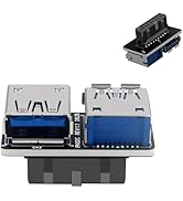 WENZIYAXU USB 3.0 19/20 Pin to Dual USB 3.0 Female A Port Splitter Adapter for PC Motherboard – I...
