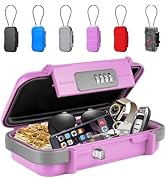 BKNOOU Travel Safe Lock Box,Portable Safe for Travel,Anti-Theft Beach Safe Box Waterproof Small C...