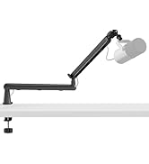 Aqdocvf Low Profile Mic Arm, Premium Metal 360° Rotatable Adjustable Microphone Boom Arm with Des...