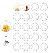 Romadedi 20 Pcs Hanging Tealight Holders Globes Fillable Acrylic Bulk Hanging Tea Light Ball, Bul...