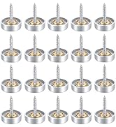 Hicello 20Pcs Decorative Mirror Screws, Stainless Steel Screw Cap/Cover 20mm for Fasteners, Sign/...