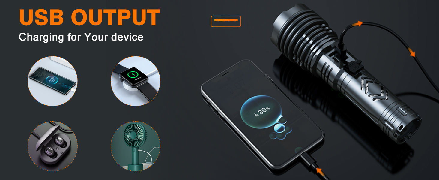 Rechargeable Flashlight With USB Output