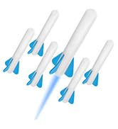 Stomp Rocket Jr Glow Rocket Refills, 6 Rockets - Replacement Glow in The Dark Rockets for Soft Fo...