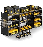 POKIPO Large Power Tool Organizer Wall Mount, 4 Layer Heavy Duty Drill Holder, Metal Cordless Dri...