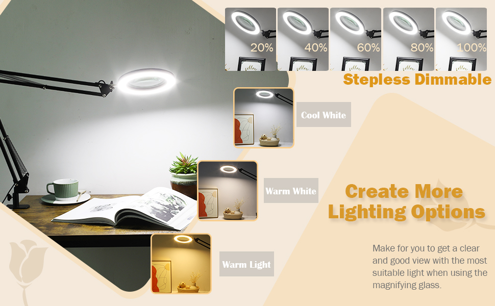 LED magnifier lamp
