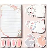 Hommie Cute Sticky Notes Set, Sticky Notes Set Planner Dividers, Easter Bunny Self-Stick Memo Pad...