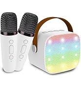 Mini Karaoke Machine for Kids & Adults, Kids Toys for Girls & Boys Gifts, Bluetooth Speaker with ...