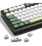 XVX MOA Profile Matcha Panda PBT Dye-Sub Keycaps Set, 143-Key Green & Creamy Keycaps for Mechanic...