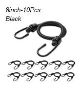 Aegero 8inch Bungee Cords with Hooks,10Pcs Heavy Duty Extra Strong Outdoor Elastic Rope,Multi-Pur...