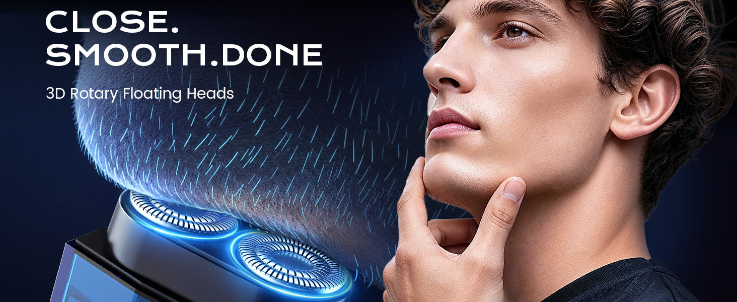 3D rotary Floating head electric shavers for men