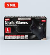 Supmedic Disposable Nitrile Gloves, 5Mil Chemical Resistant Powder-Free Latex-Free Glove Exam Coo...