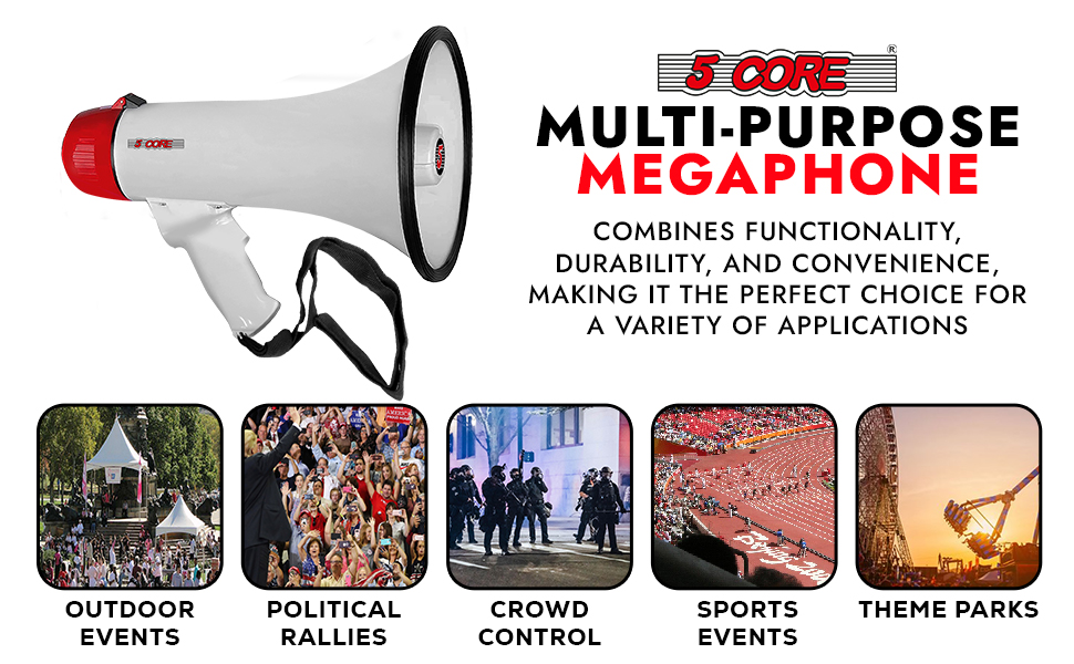 megaphones, bull horns, bull horn loud speaker, horn speaker, megaphone with mic, megaphone speaker