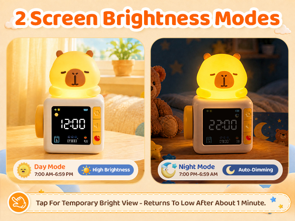 Capybara Kids Alarm Clock with Night Light 600*450-5-2