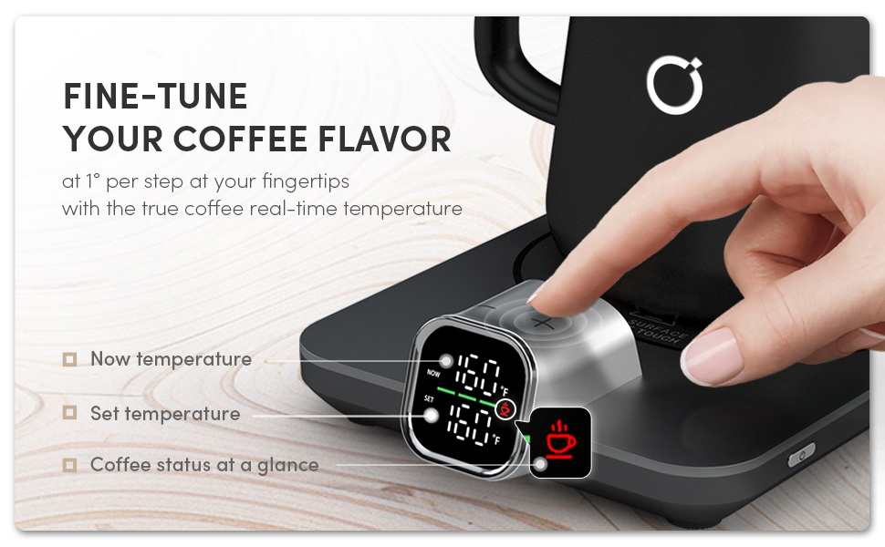 ikago smart mug warmer allows you to control coffee temperature in 1 degree precision