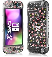 PAWDIARY Cute Sakura Switch 2 Case Cover, Clear Hardshell for Nintendo Switch 2 Protective Skin A...