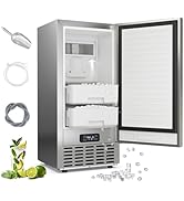 ARLIME Under Counter Ice Maker, Commercial Nugget Ice Making Machine with Self-Cleaning, Gravity ...