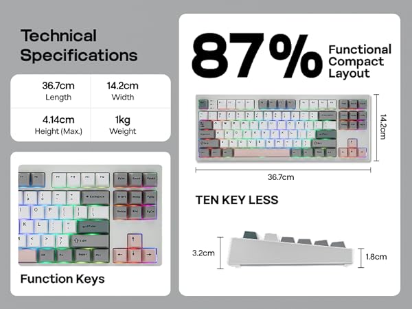 EPOMAKER TH87 Wireless Mechanical Keyboard with 10000mAh Battery