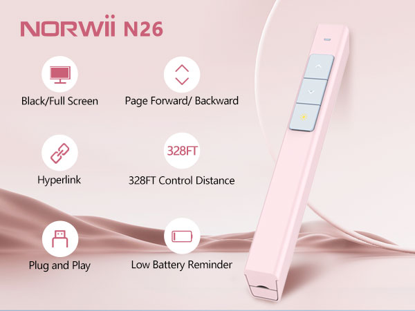 NORWII N26 Long Control Range Presentation Clicker_details