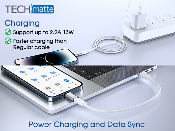 Techmatte USB C to Lightning Adapter