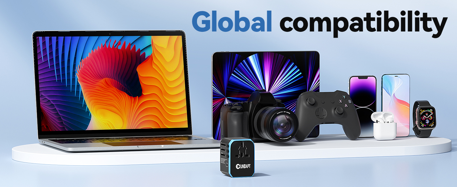 The European plug adapter works with almost all your devices all over the world