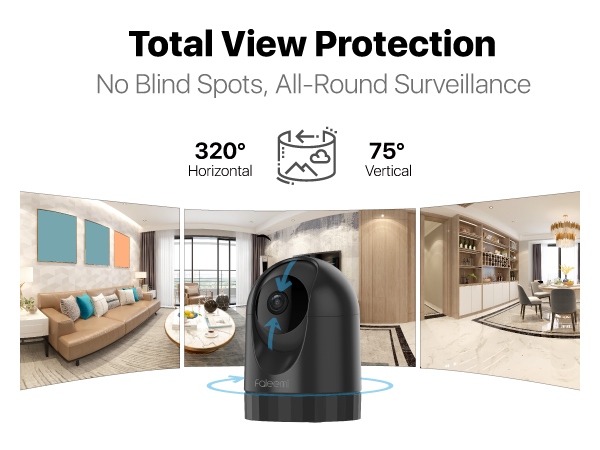 FS3 2K Ultra HD Pan &amp; Tilt Indoor WiFi Security Camera-phone_360 PTZ Coverage